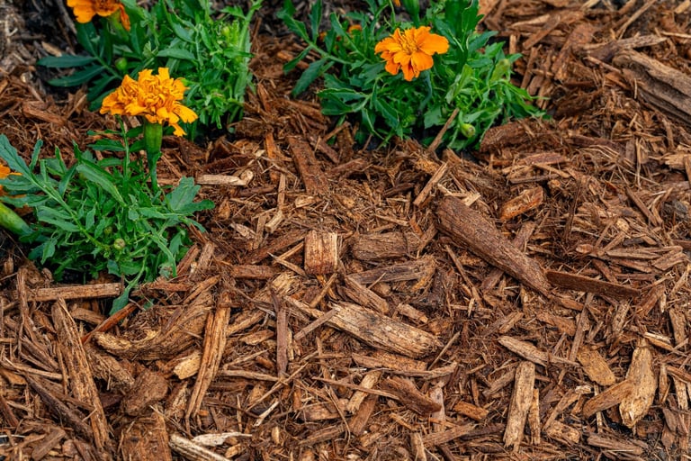 Fresh mulch installation