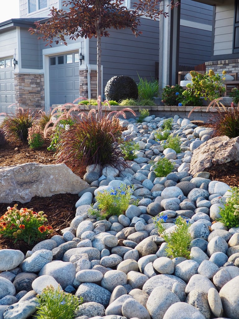 Decorative rock landscaping